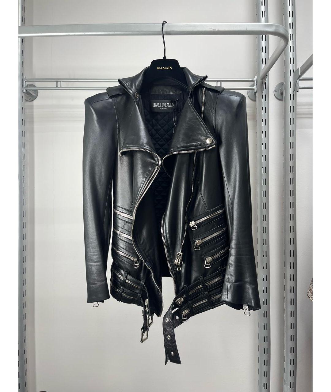 BALMAIN Черная кожаная куртка, фото 5