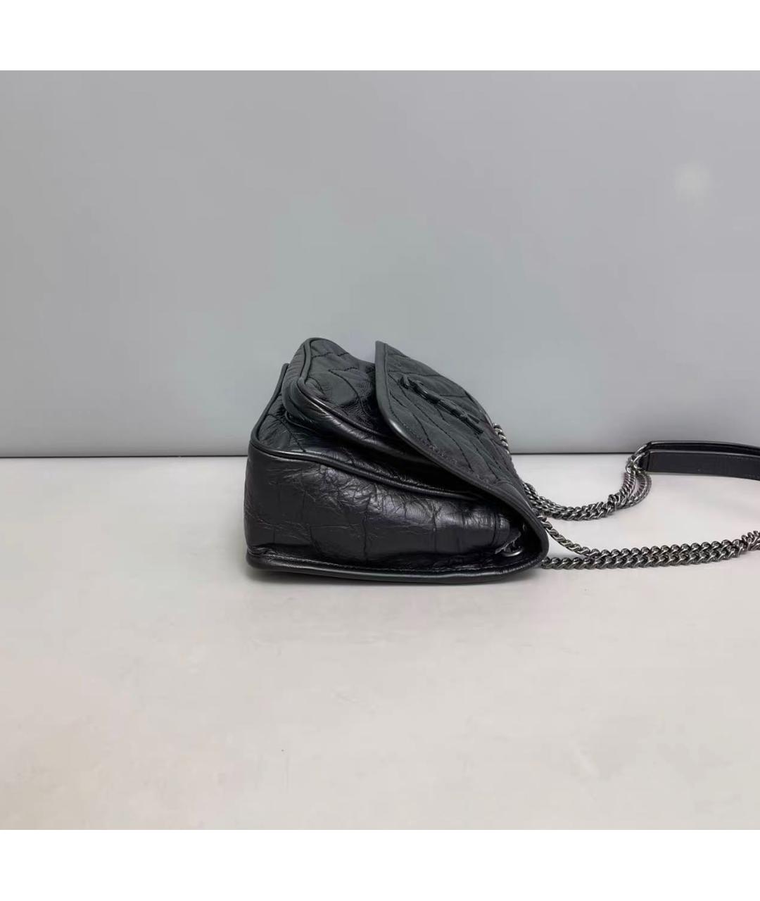 SAINT LAURENT Черная кожаная сумка через плечо, фото 3