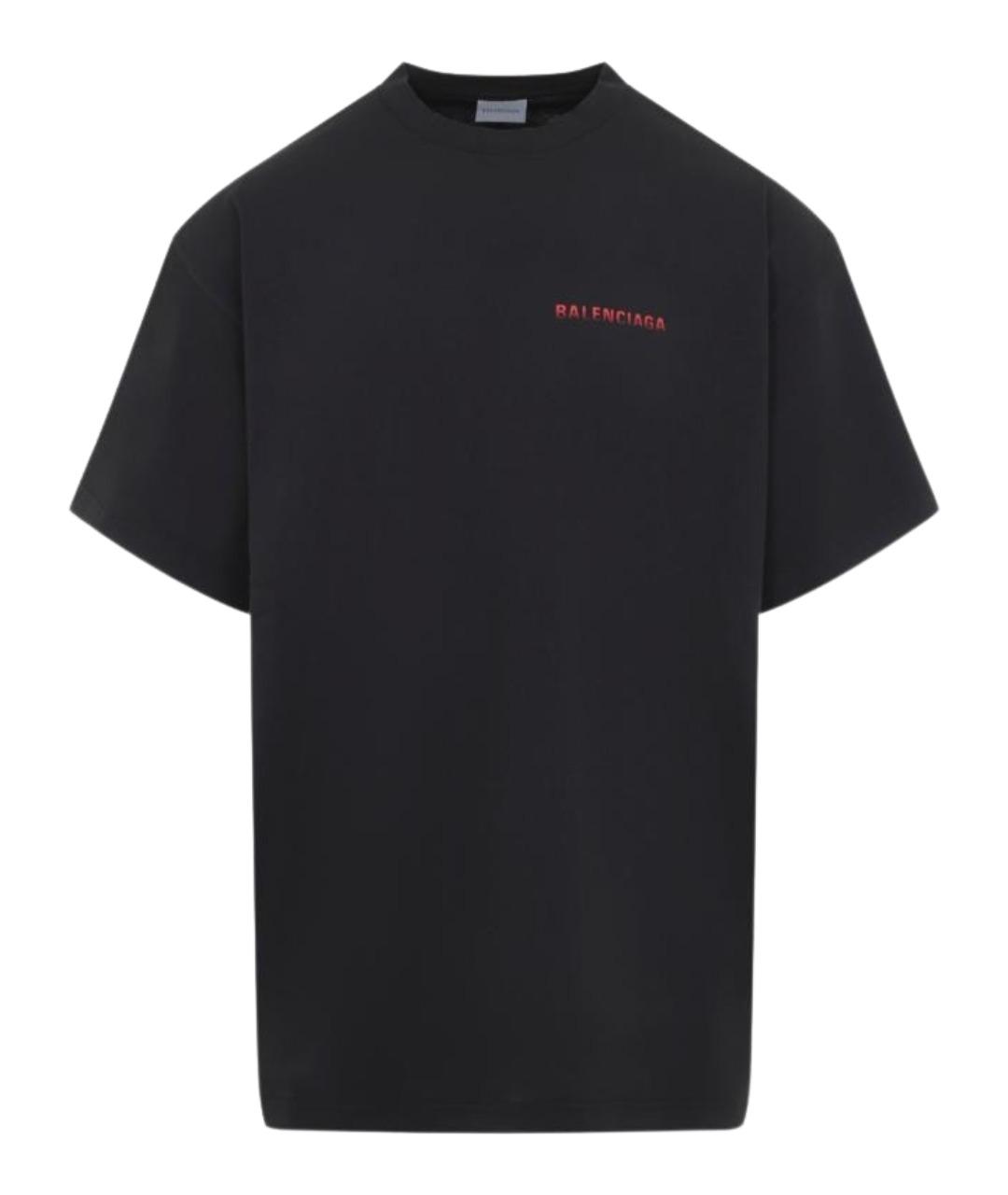 BALENCIAGA Черная хлопковая футболка, фото 1
