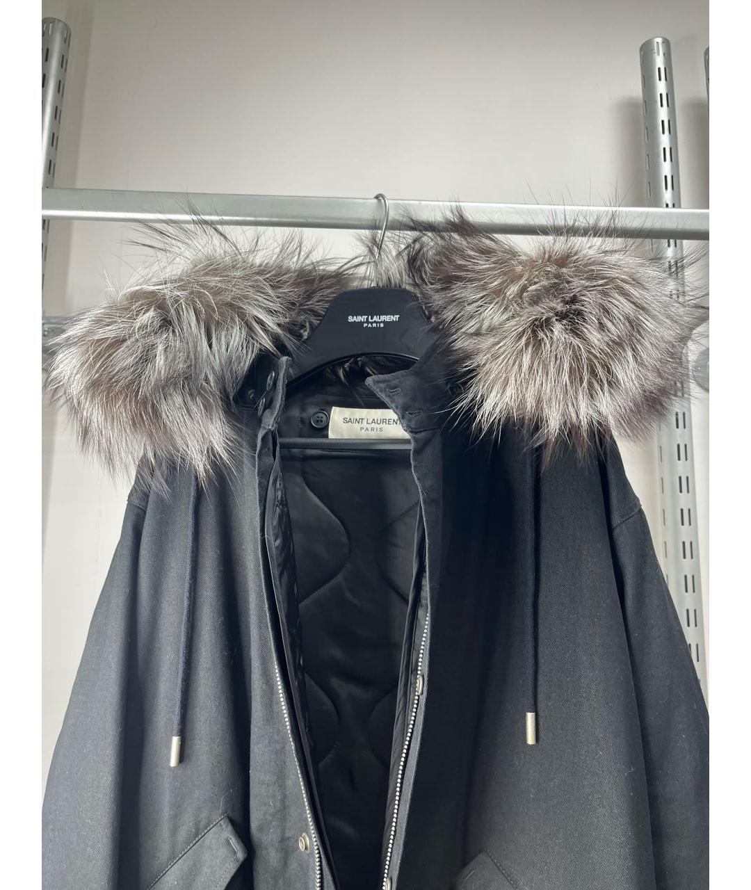 SAINT LAURENT Черная хлопковая парка, фото 2