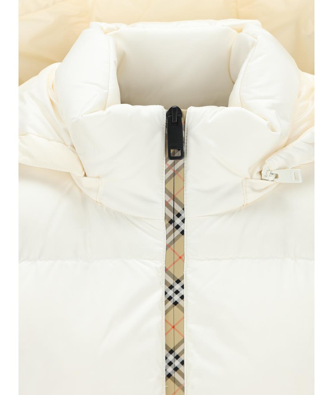 BURBERRY Белый нейлоновый пуховик, фото 3