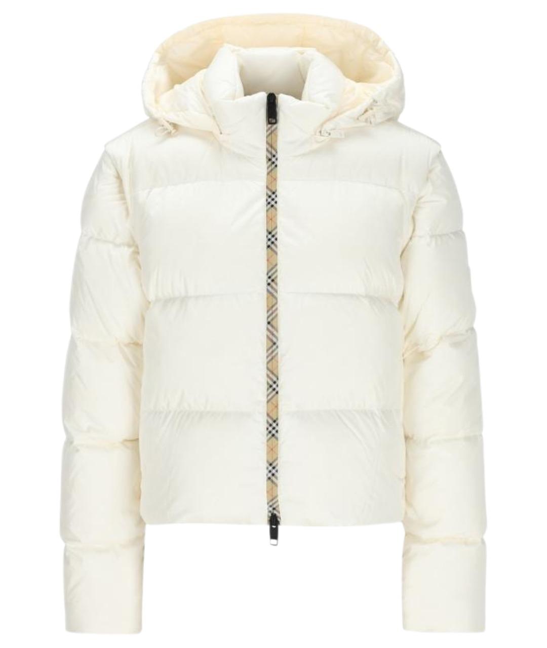 BURBERRY Белый нейлоновый пуховик, фото 1