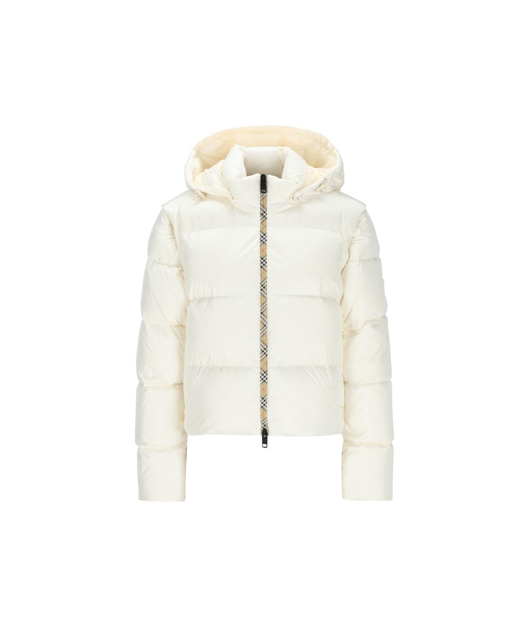 BURBERRY Белый нейлоновый пуховик, фото 5