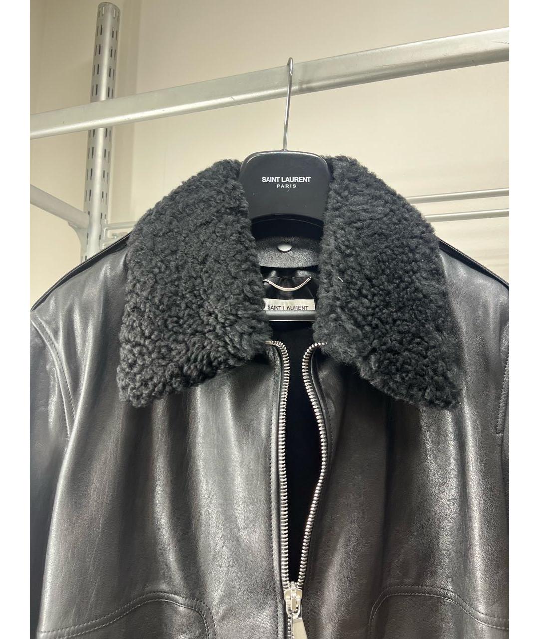 SAINT LAURENT Черная кожаная куртка, фото 2