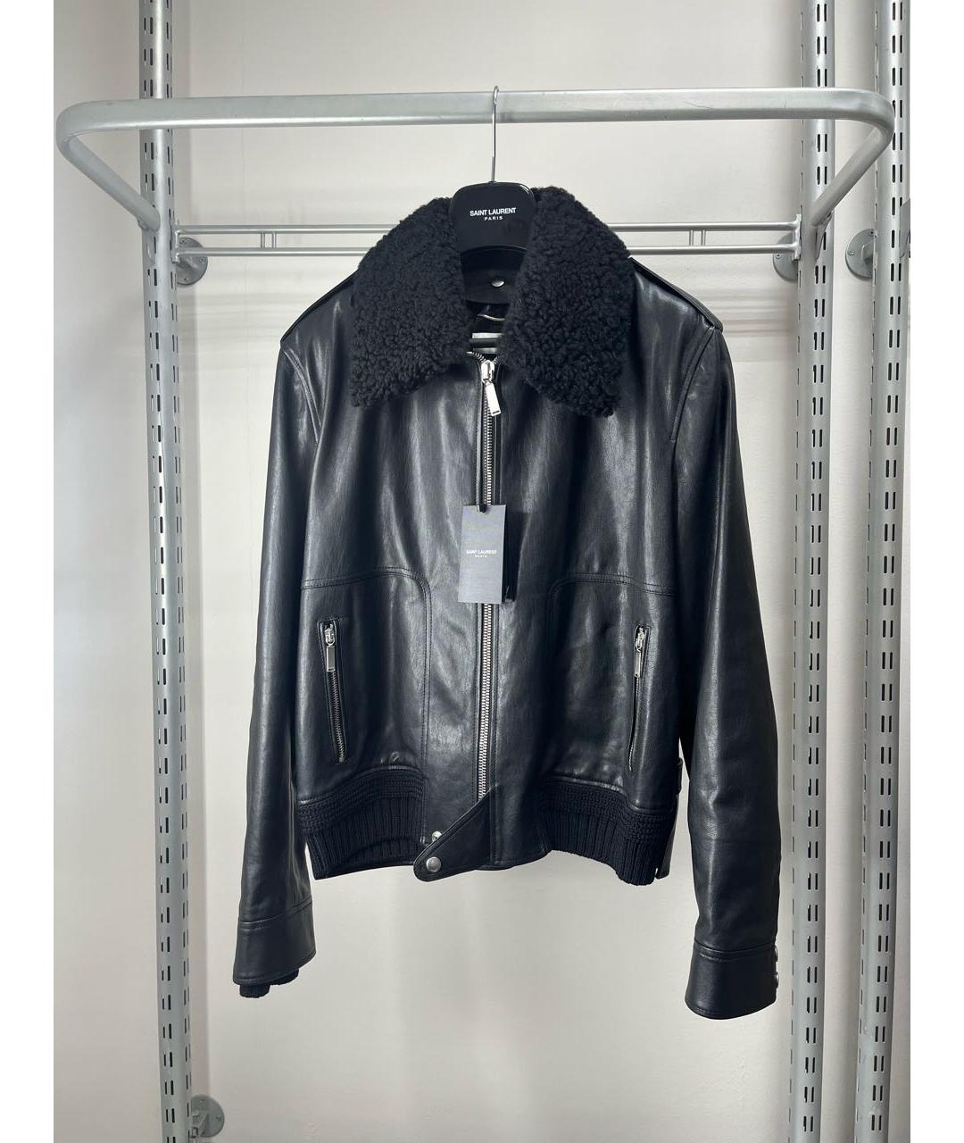 SAINT LAURENT Черная кожаная куртка, фото 6