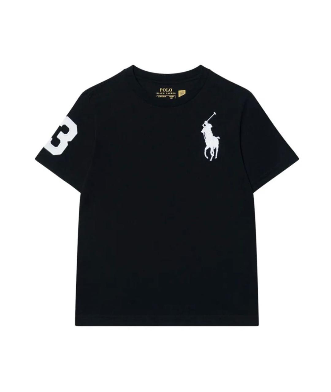 POLO RALPH LAUREN Черная хлопковая детская футболка, фото 4