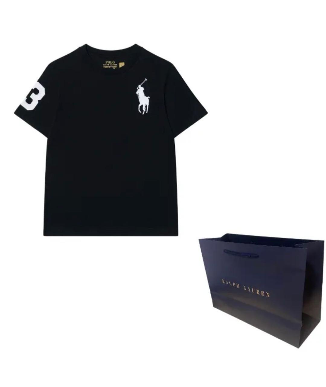 POLO RALPH LAUREN Черная хлопковая детская футболка, фото 2