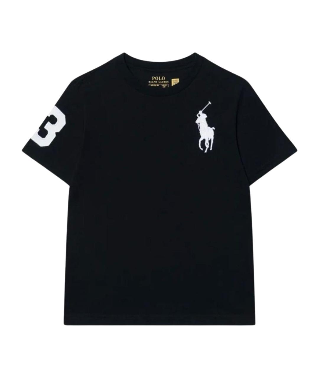 POLO RALPH LAUREN Черная хлопковая детская футболка, фото 1