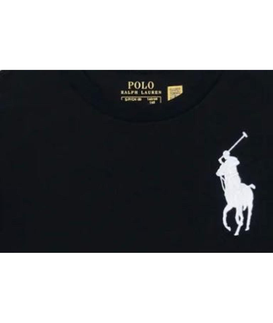POLO RALPH LAUREN Черная хлопковая детская футболка, фото 3