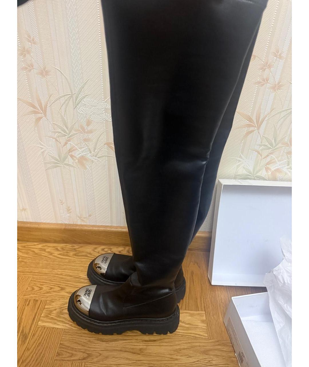 CASADEI Черные кожаные ботфорты, фото 6