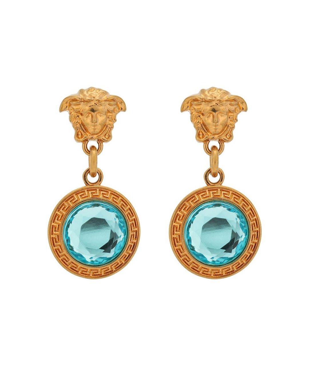 VERSACE Бирюзовые латунные серьги, фото 7