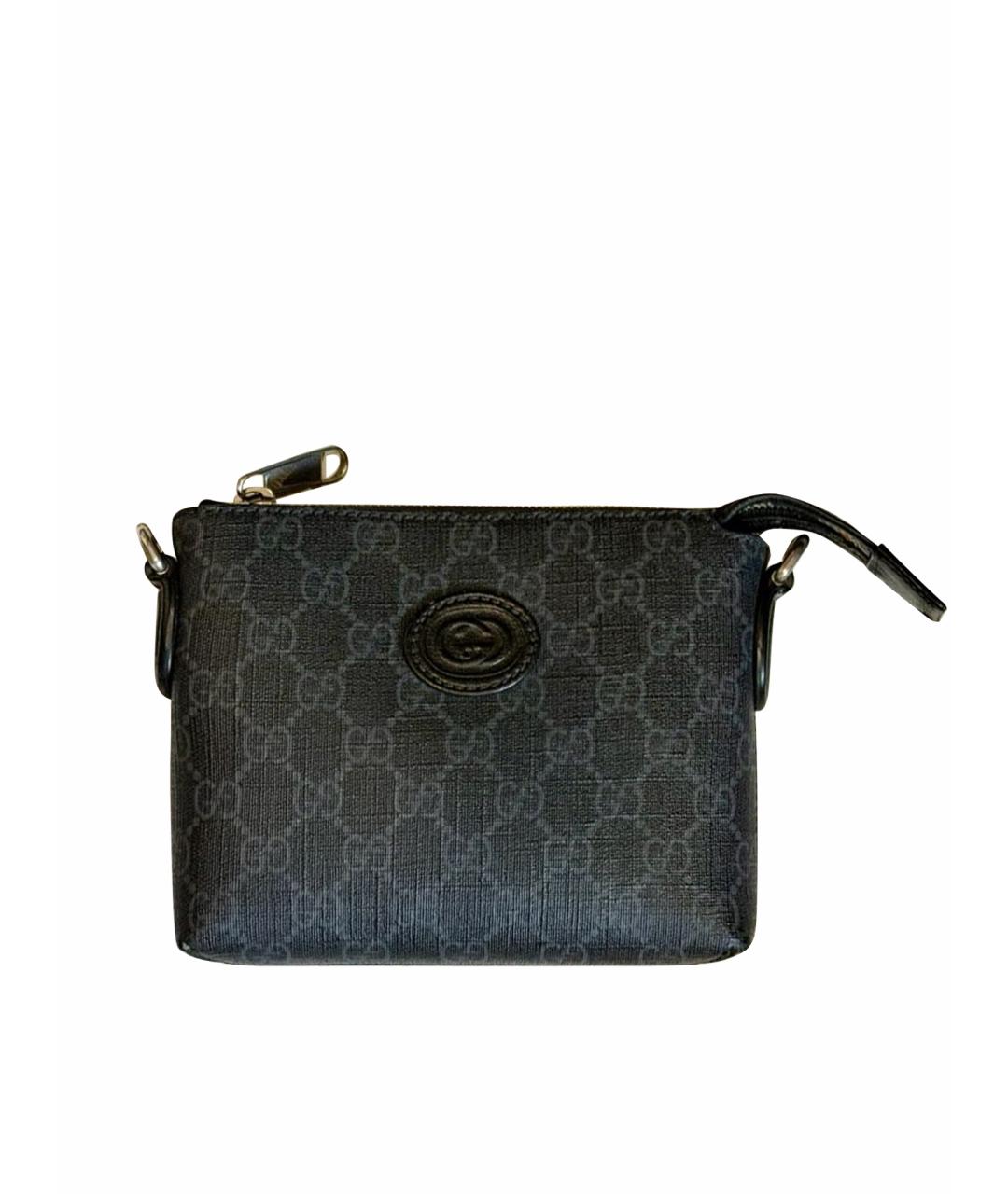 GUCCI Черная кожаная сумка на плечо, фото 1