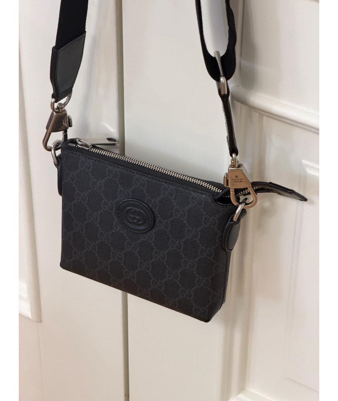 GUCCI Черная кожаная сумка на плечо, фото 2