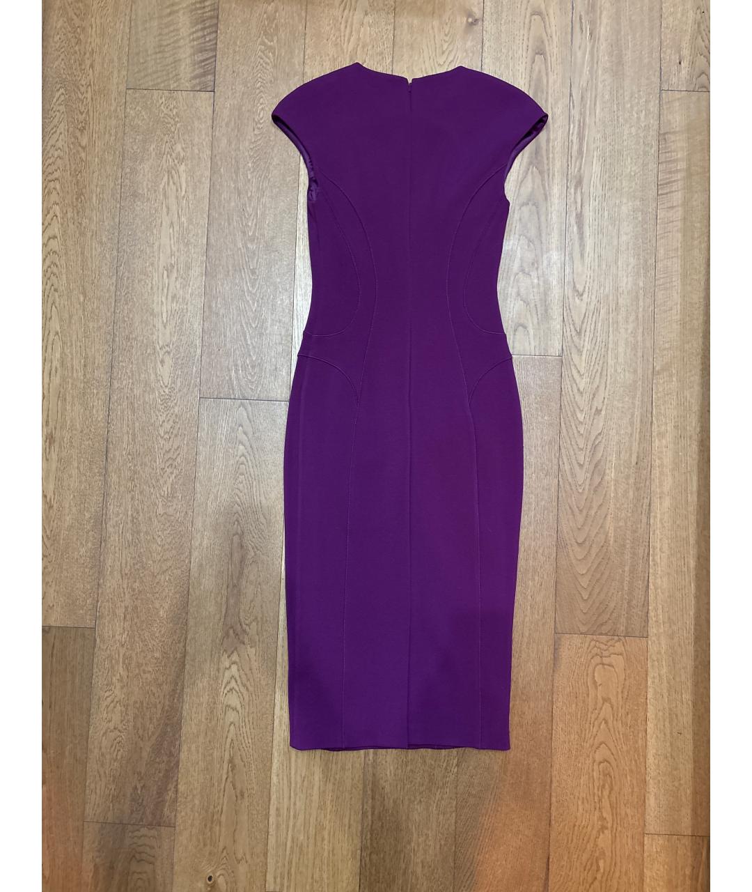 HERVE LEGER Фиолетовое полиэстеровое коктейльное платье, фото 3