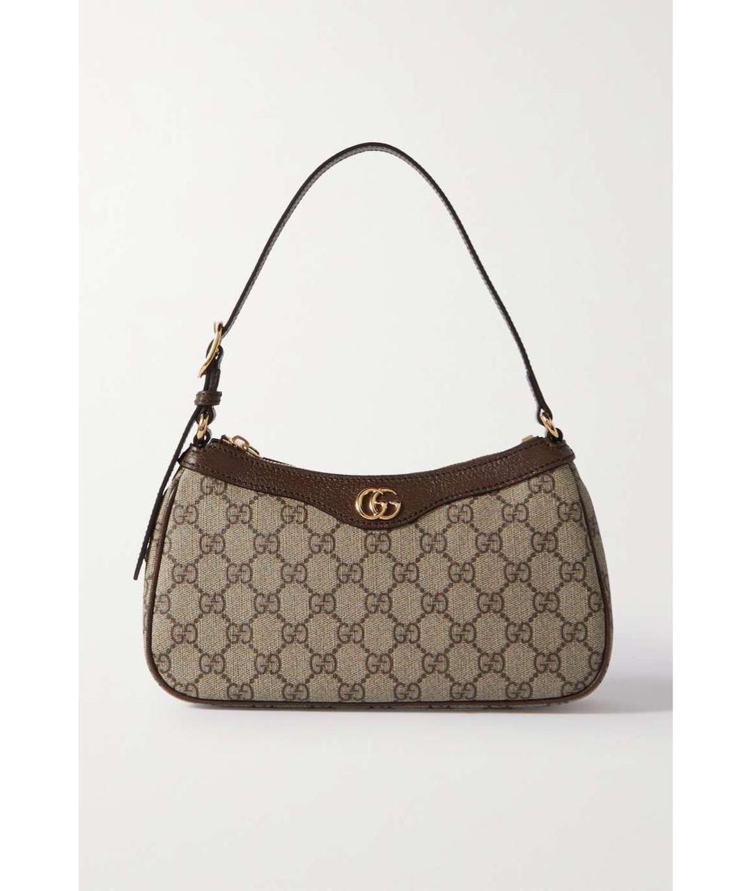 GUCCI Бежевая сумка через плечо из канвы, фото 9