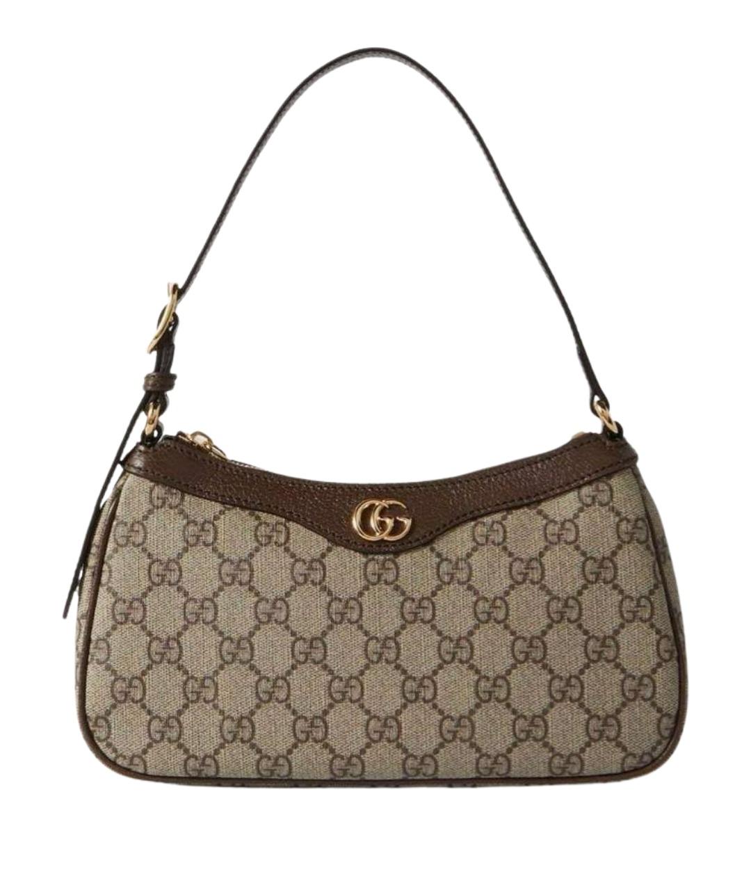 GUCCI Бежевая сумка через плечо из канвы, фото 1