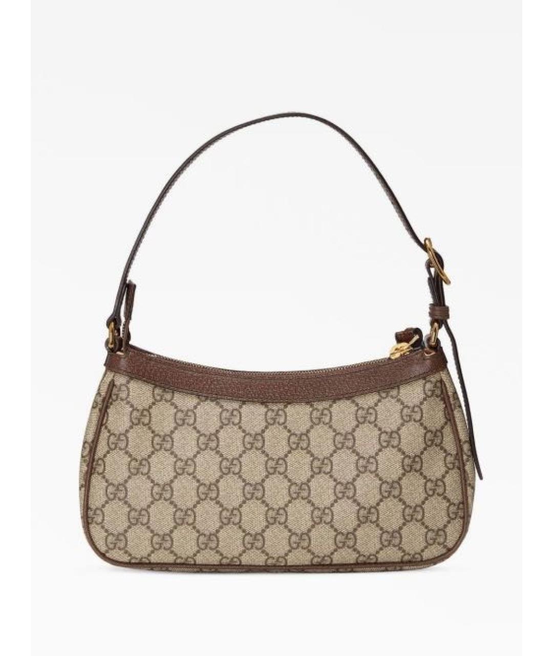 GUCCI Бежевая сумка через плечо из канвы, фото 3