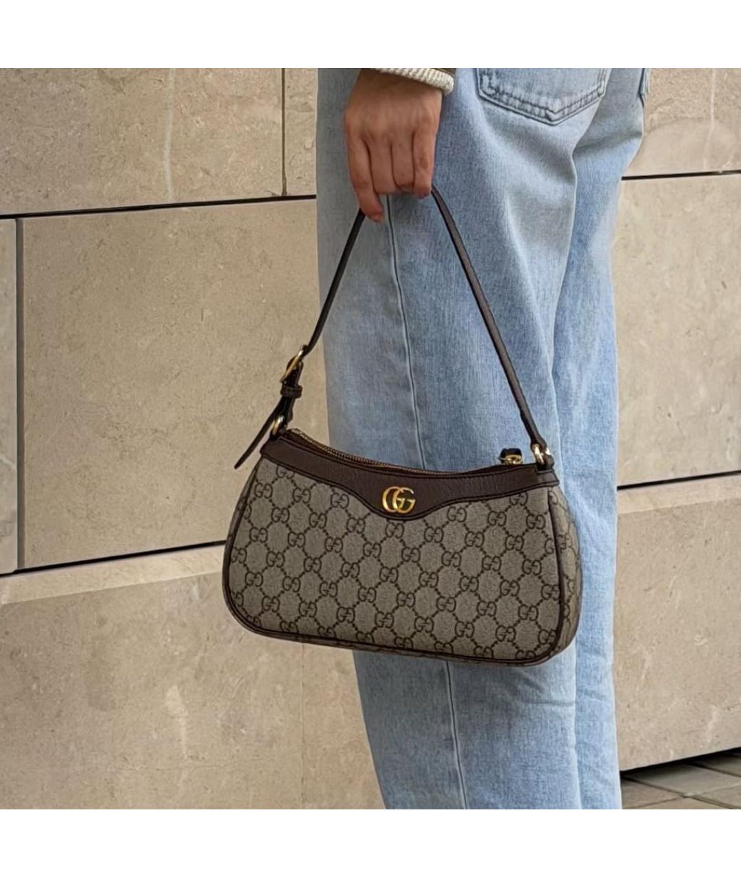 GUCCI Бежевая сумка через плечо из канвы, фото 8