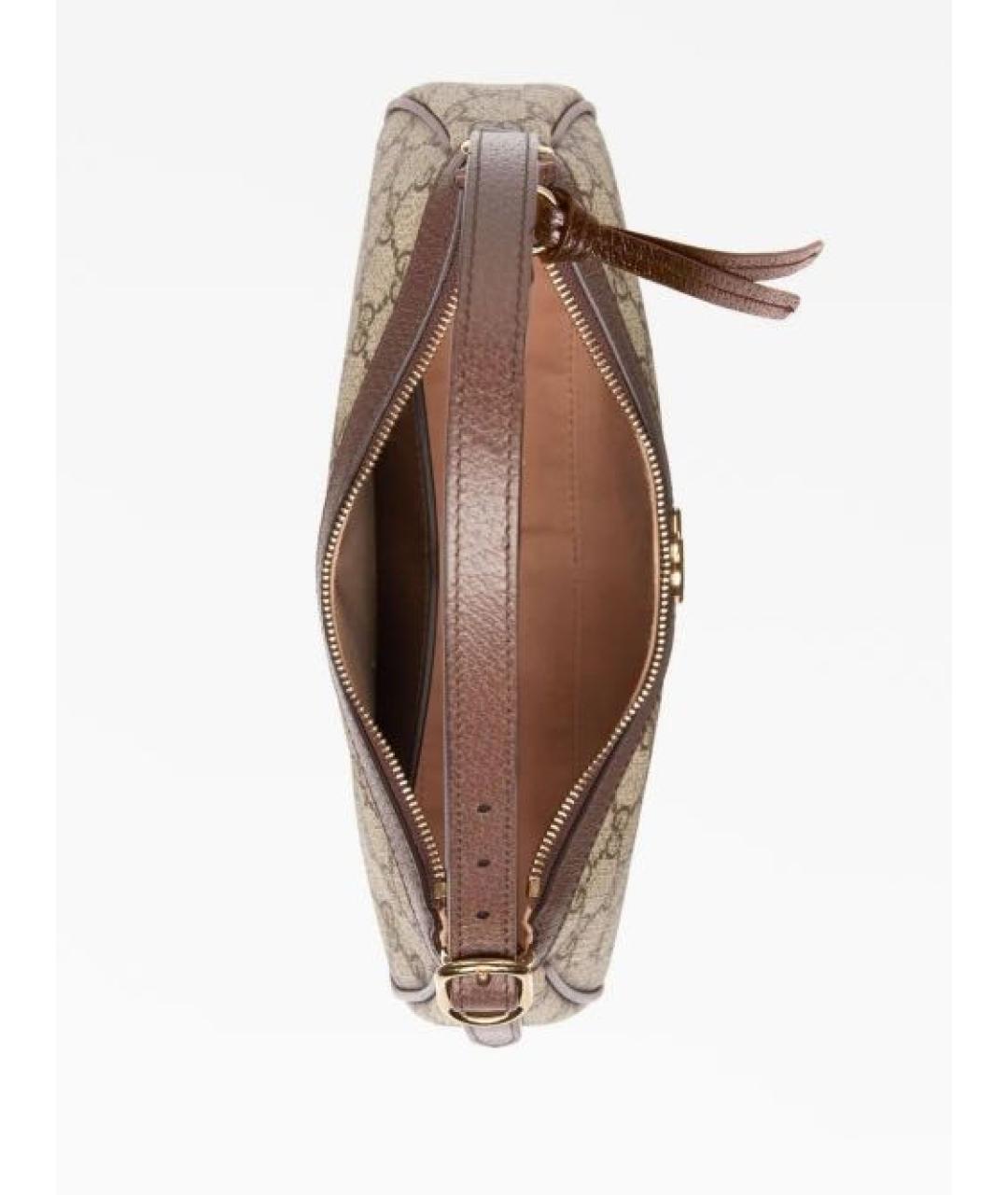 GUCCI Бежевая сумка через плечо из канвы, фото 4