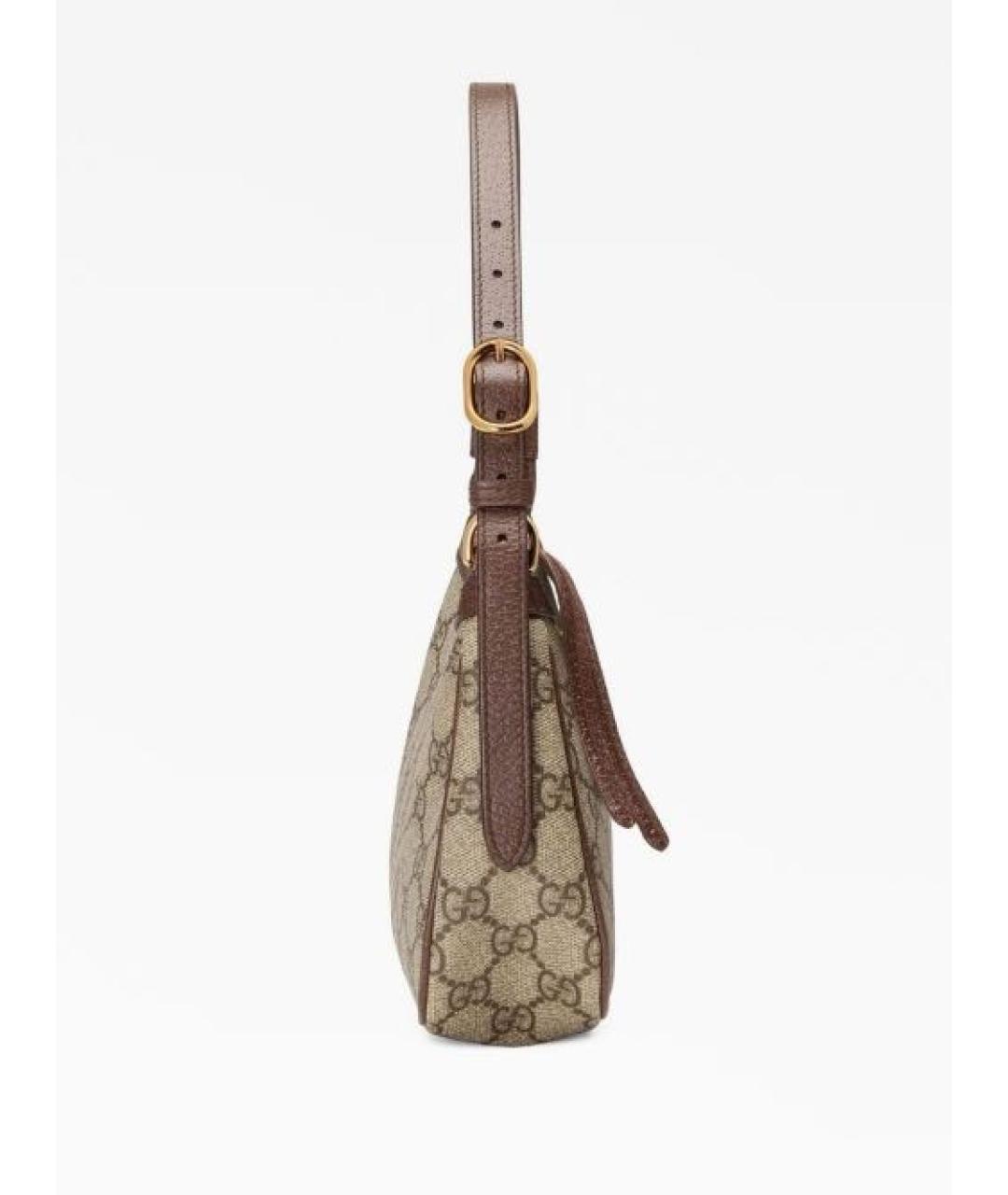 GUCCI Бежевая сумка через плечо из канвы, фото 2