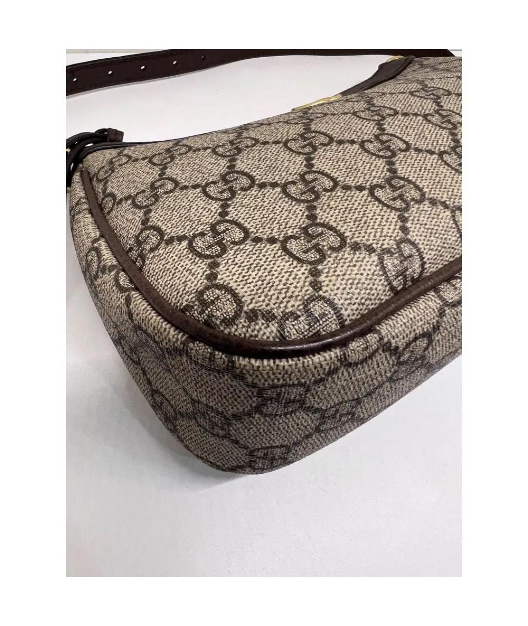 GUCCI Бежевая сумка через плечо из канвы, фото 6