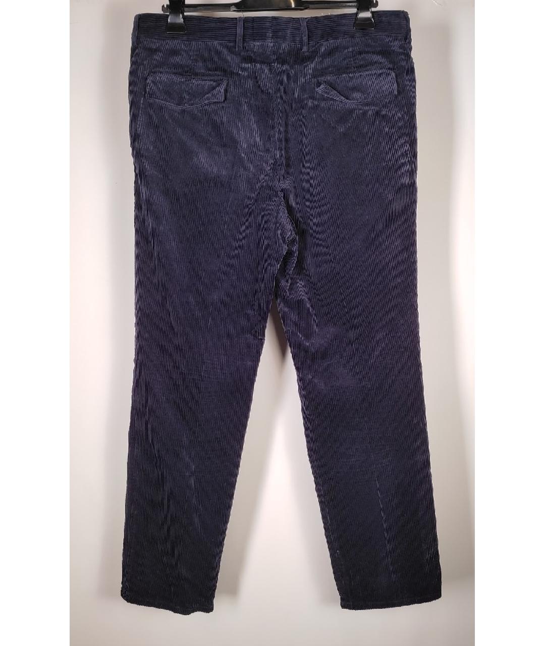 BRUNELLO CUCINELLI Синие хлопковые повседневные брюки, фото 2
