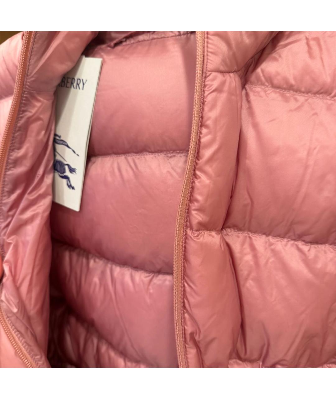 BURBERRY Розовая полиэстеровая куртка, фото 5