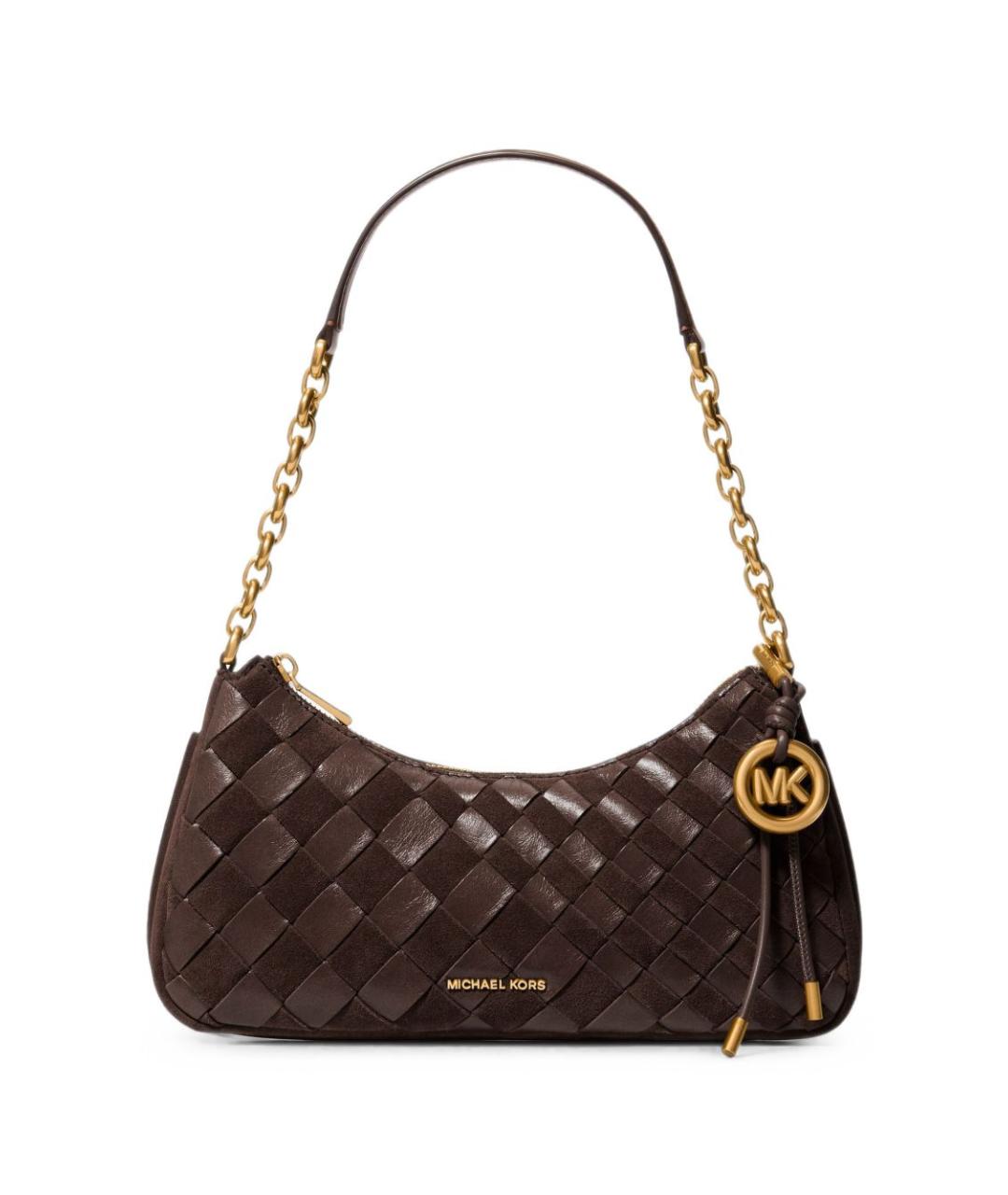 MICHAEL KORS Коричневая кожаная сумка через плечо, фото 1