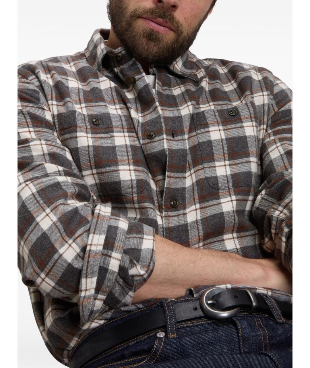 WOOLRICH Коричневая хлопковая кэжуал рубашка, фото 4