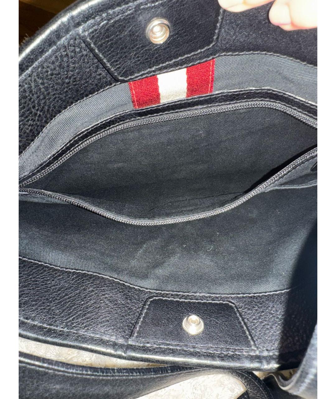BALLY Черная кожаная сумка на плечо, фото 4