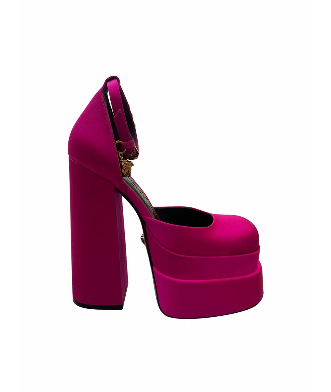 VERSACE Фуксия текстильные босоножки, фото 1