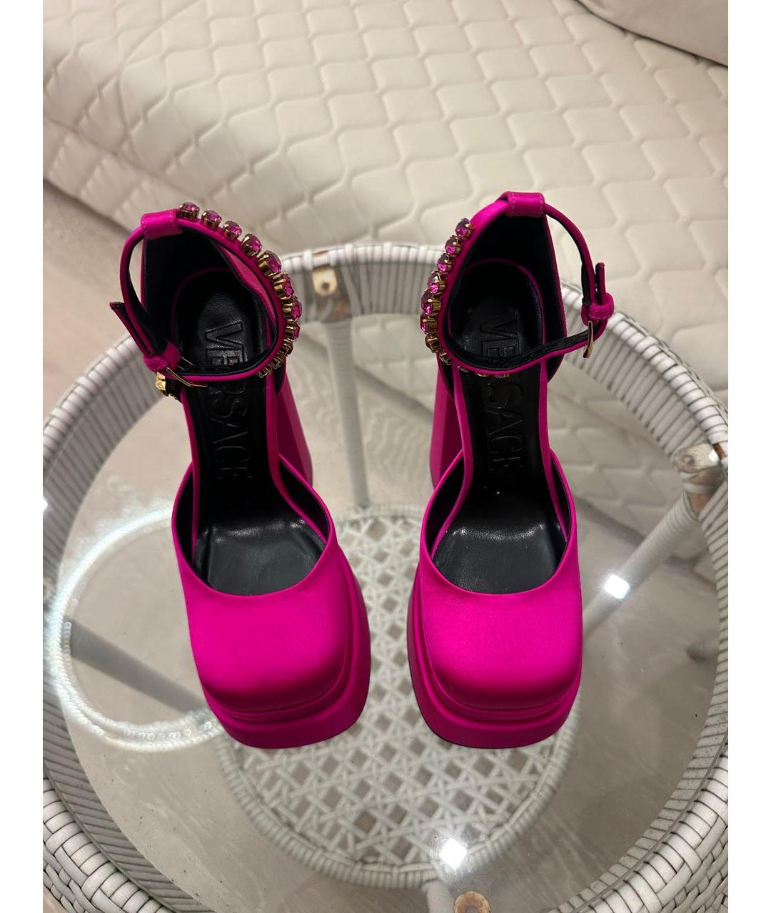 VERSACE Фуксия текстильные босоножки, фото 2