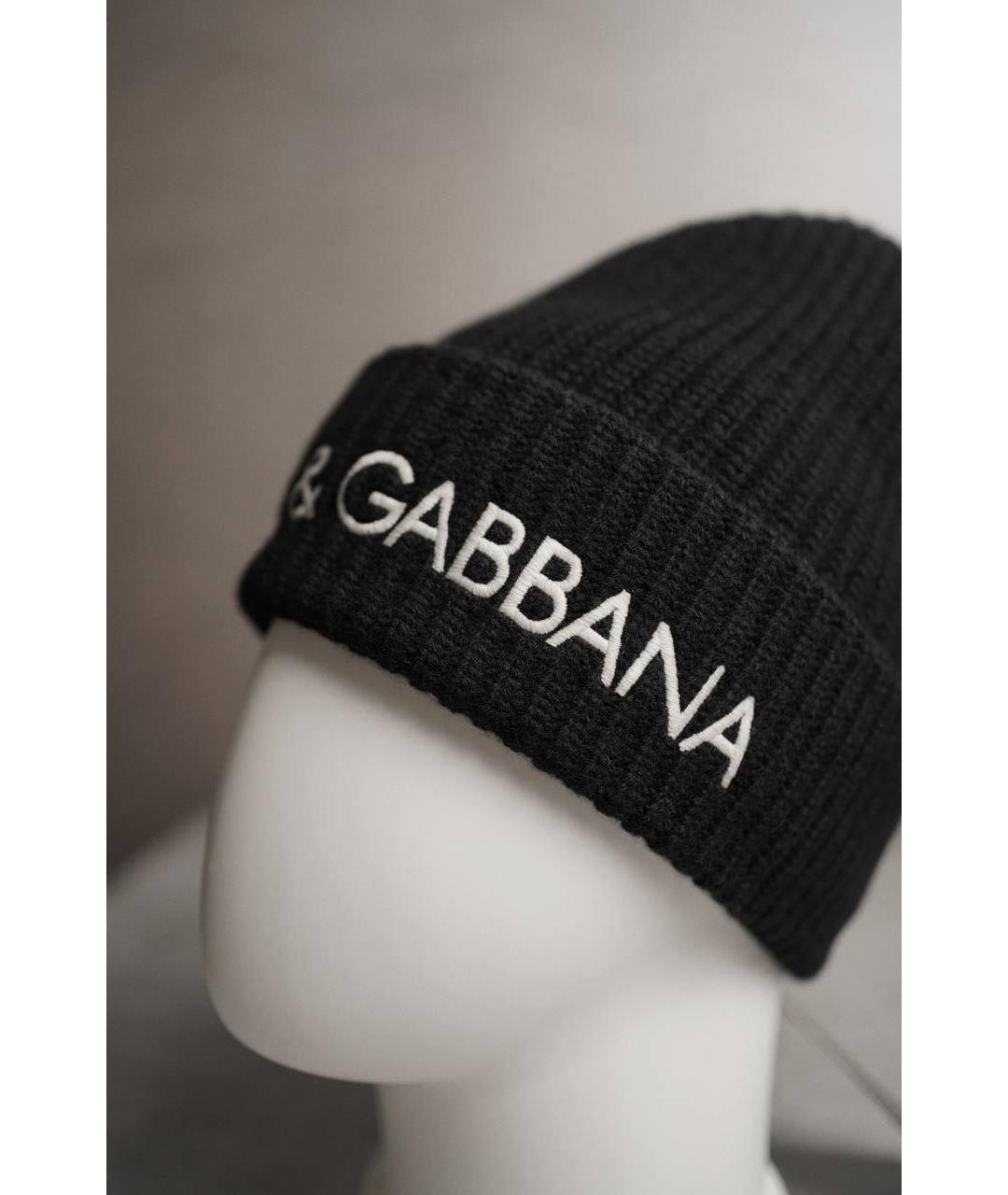 DOLCE&GABBANA Черная шерстяная шапка, фото 2