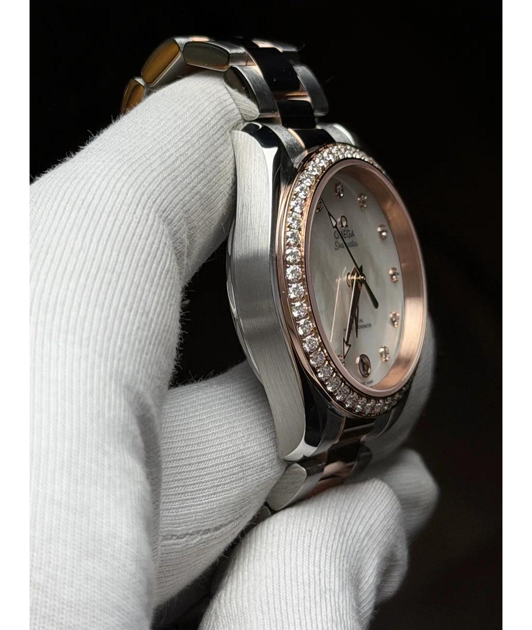 OMEGA Белые часы из розового золота, фото 4