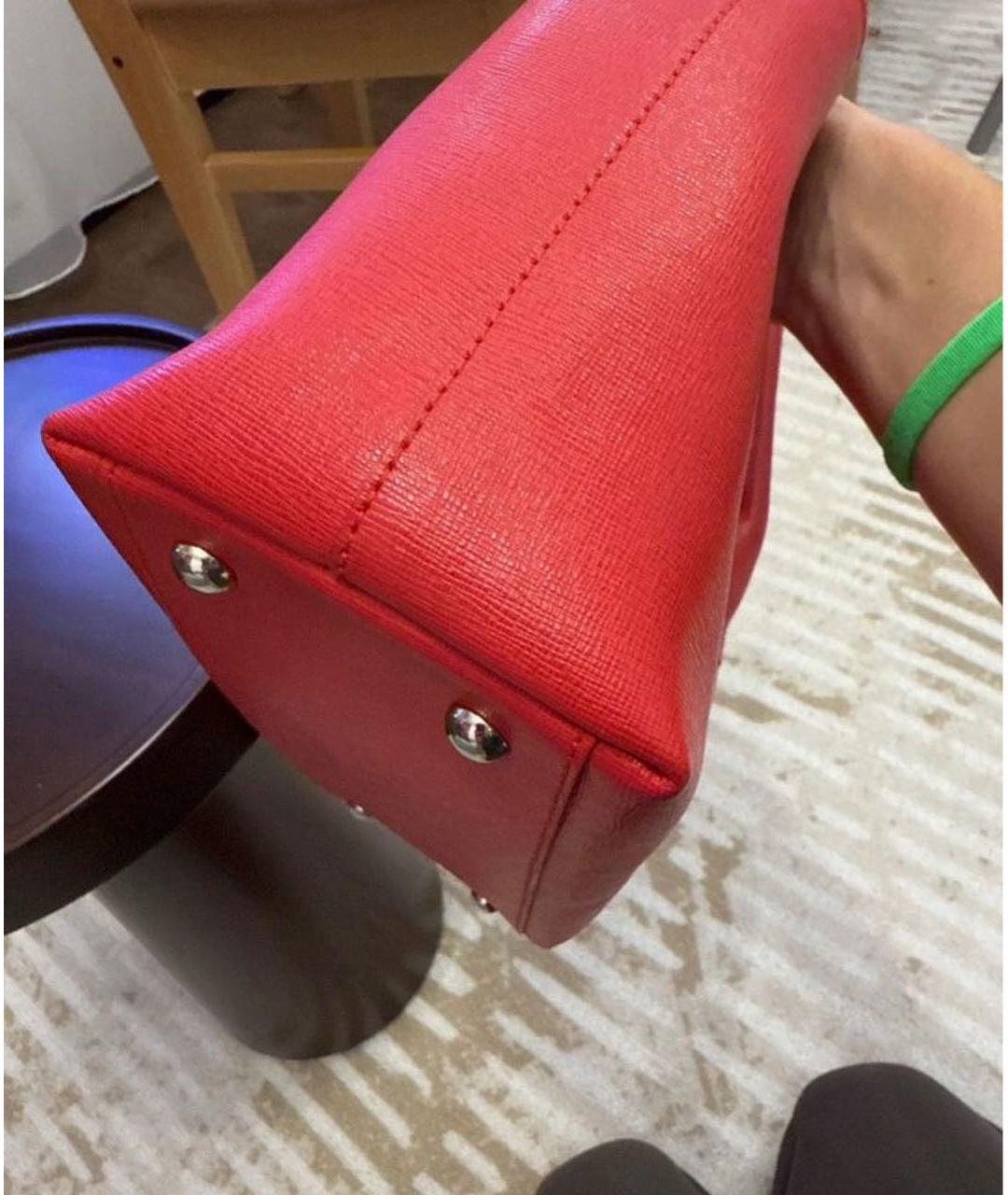 FURLA Красная кожаная сумка через плечо, фото 6