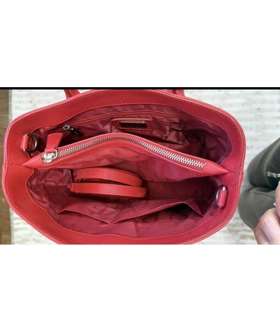 FURLA Красная кожаная сумка через плечо, фото 4