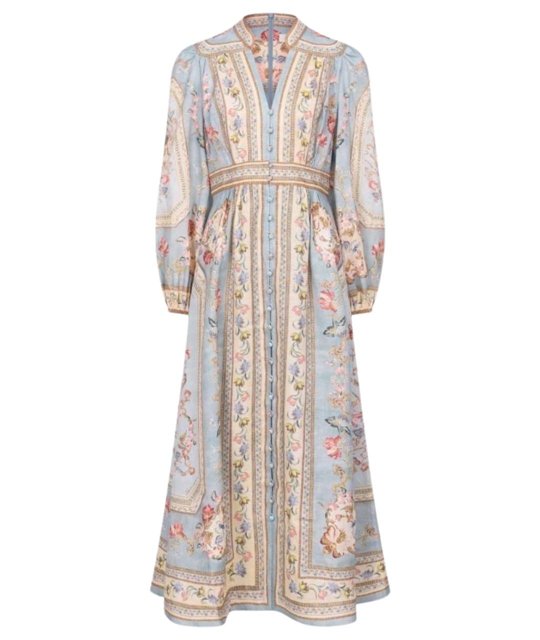 ZIMMERMANN Голубое льняное повседневное платье, фото 1