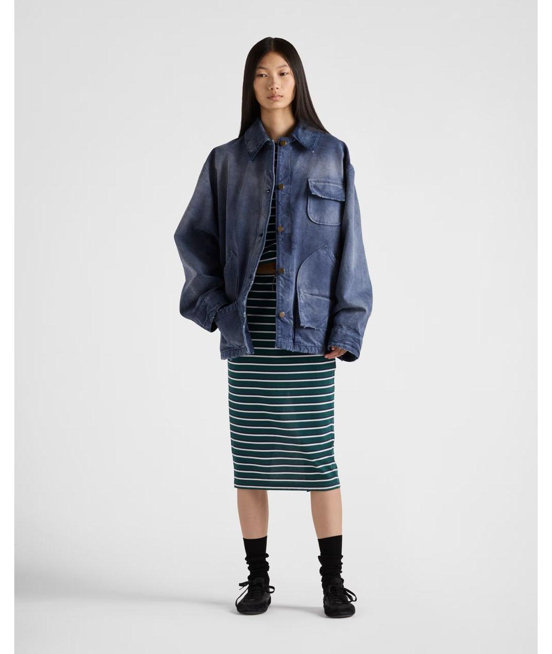 PRADA Темно-синяя хлопковая куртка, фото 2