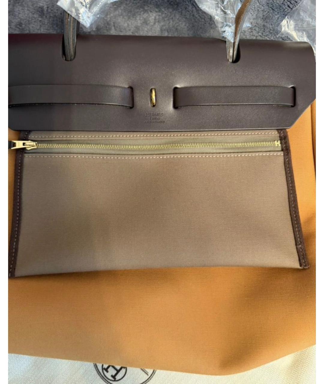 HERMES Оранжевая тканевая сумка через плечо, фото 3