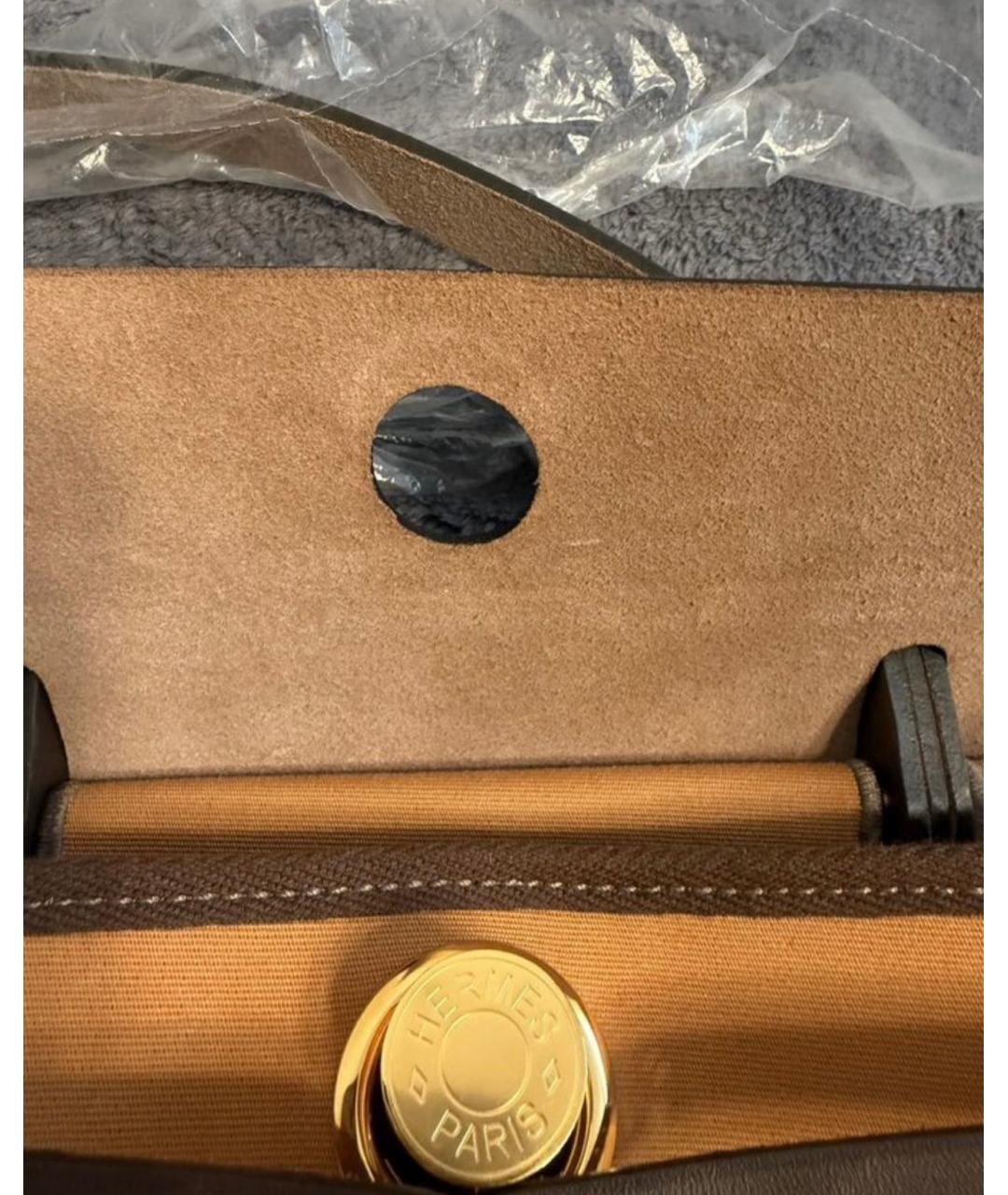 HERMES Оранжевая тканевая сумка через плечо, фото 4