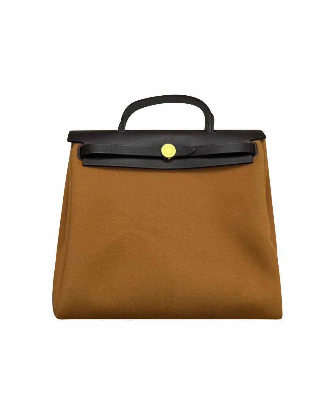 HERMES Оранжевая тканевая сумка через плечо, фото 1
