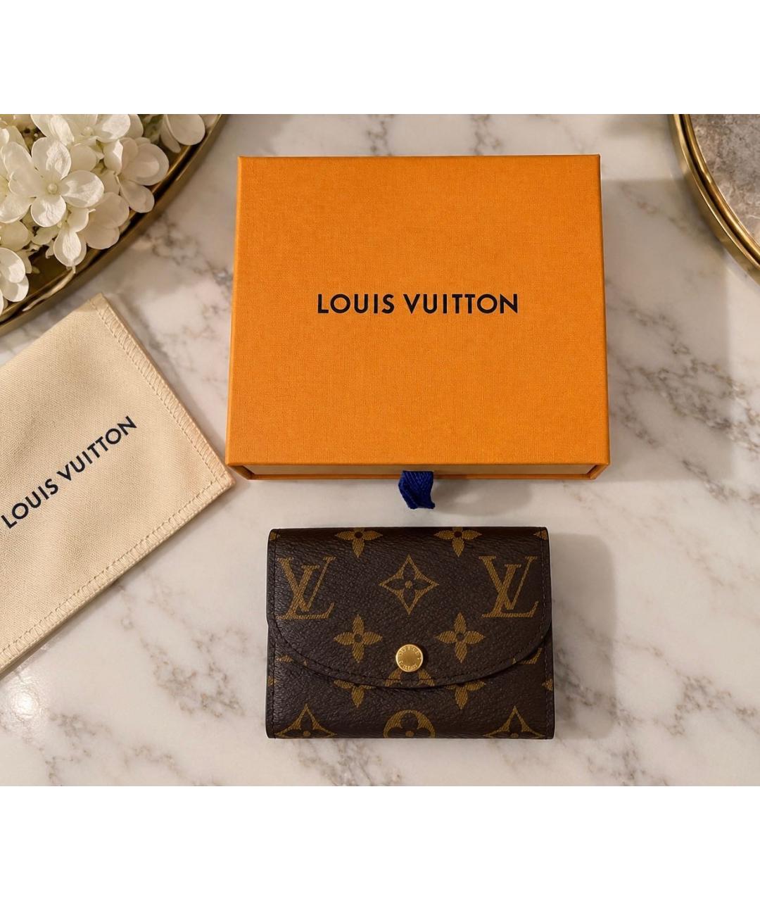 LOUIS VUITTON Розовый кожаный кошелек, фото 5