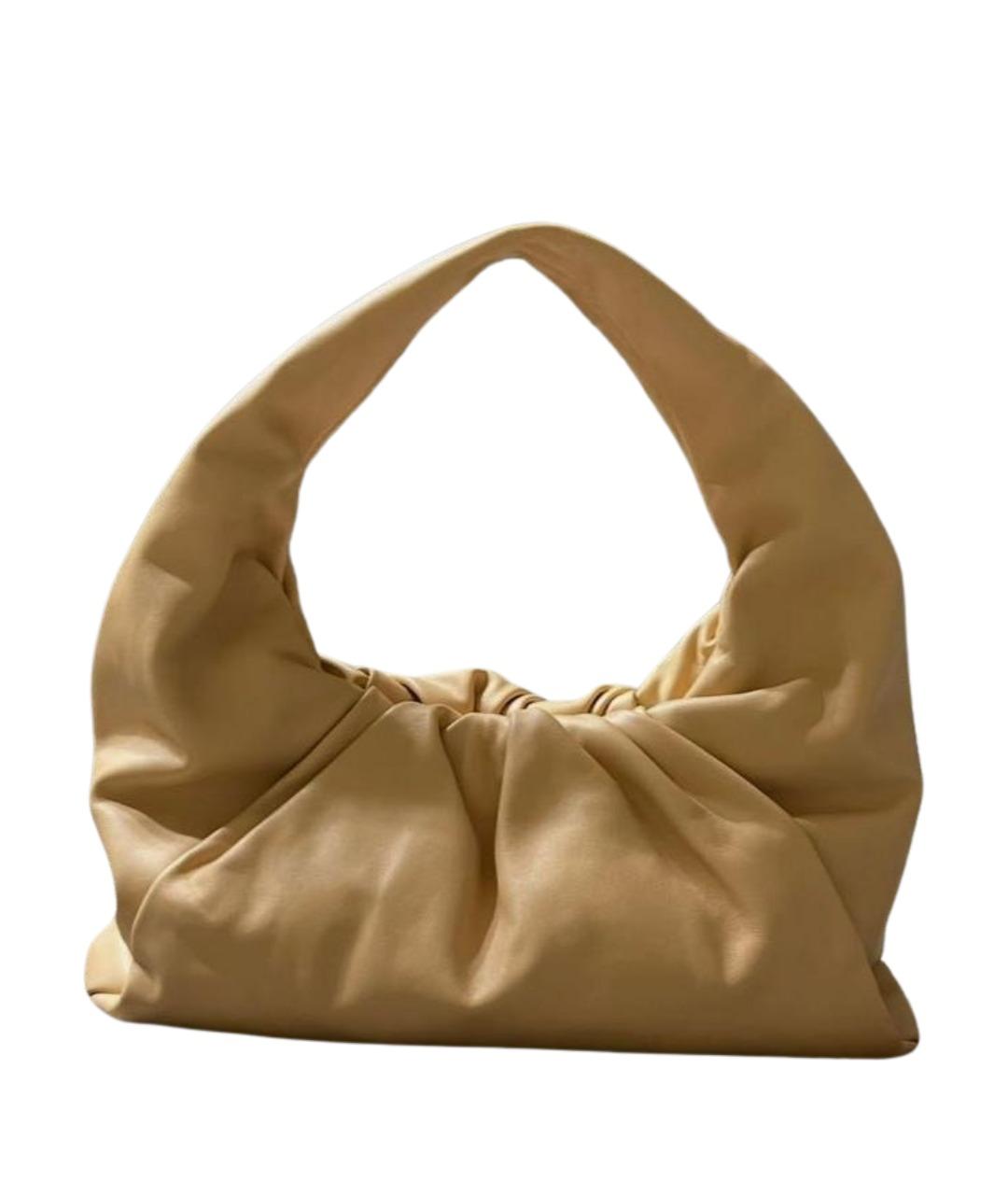 BOTTEGA VENETA Бежевая кожаная сумка с короткими ручками, фото 1