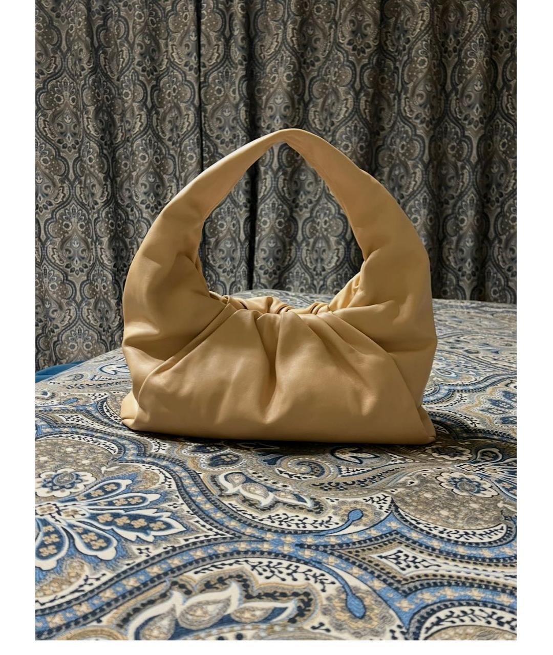 BOTTEGA VENETA Бежевая кожаная сумка с короткими ручками, фото 7