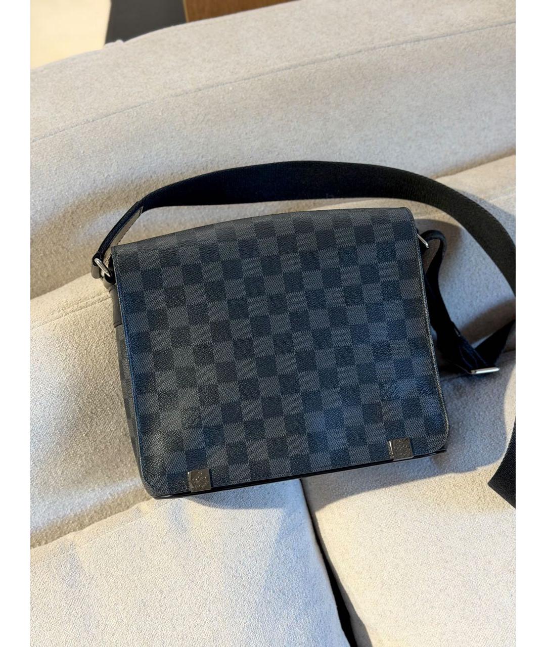 LOUIS VUITTON Серая сумка на плечо из канвы, фото 3