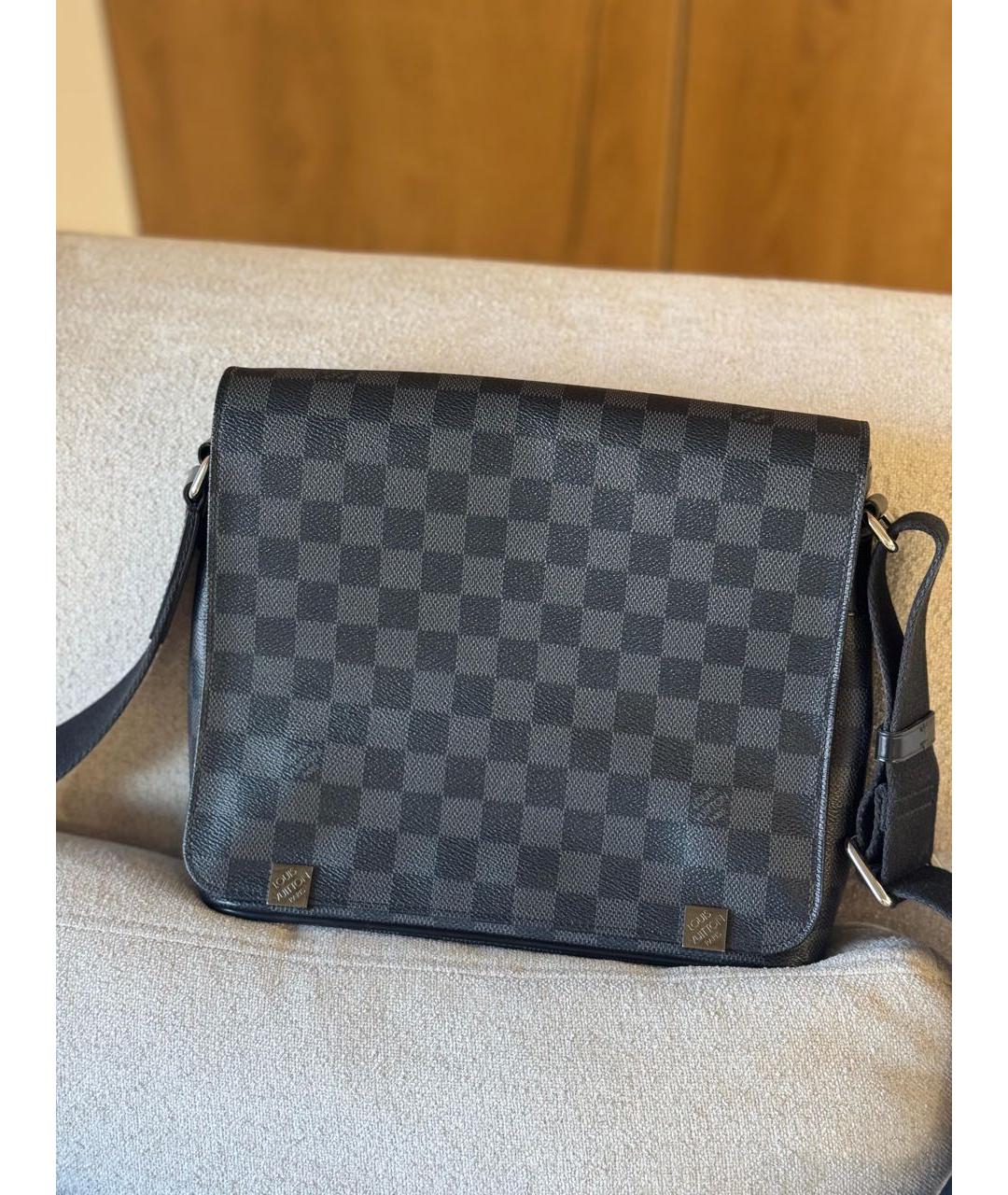 LOUIS VUITTON Серая сумка на плечо из канвы, фото 2