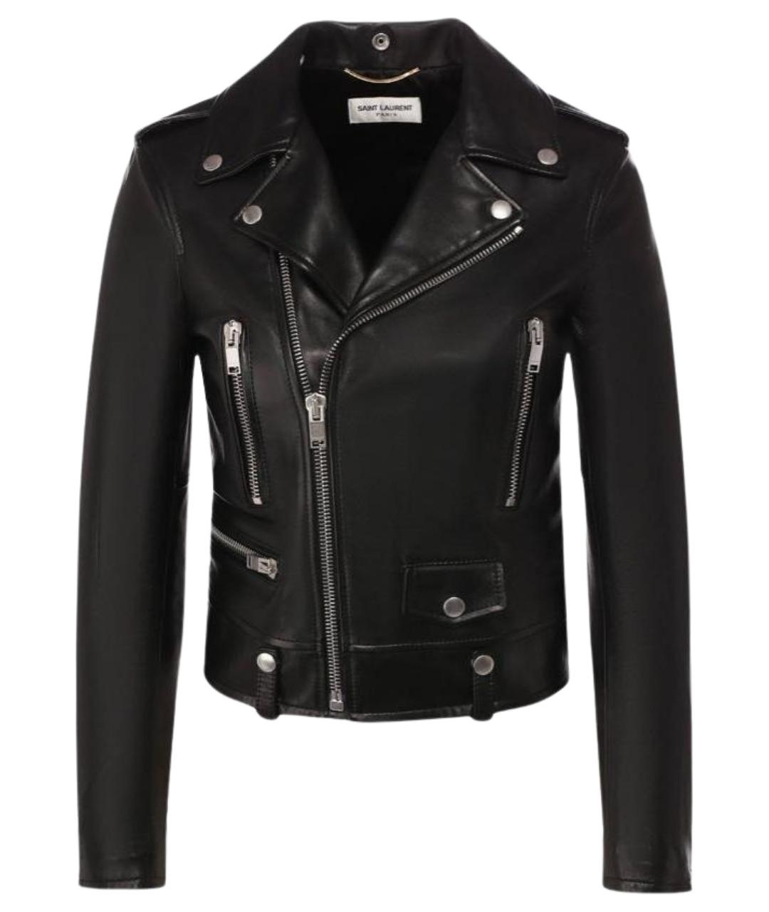 SAINT LAURENT Черная кожаная куртка, фото 1