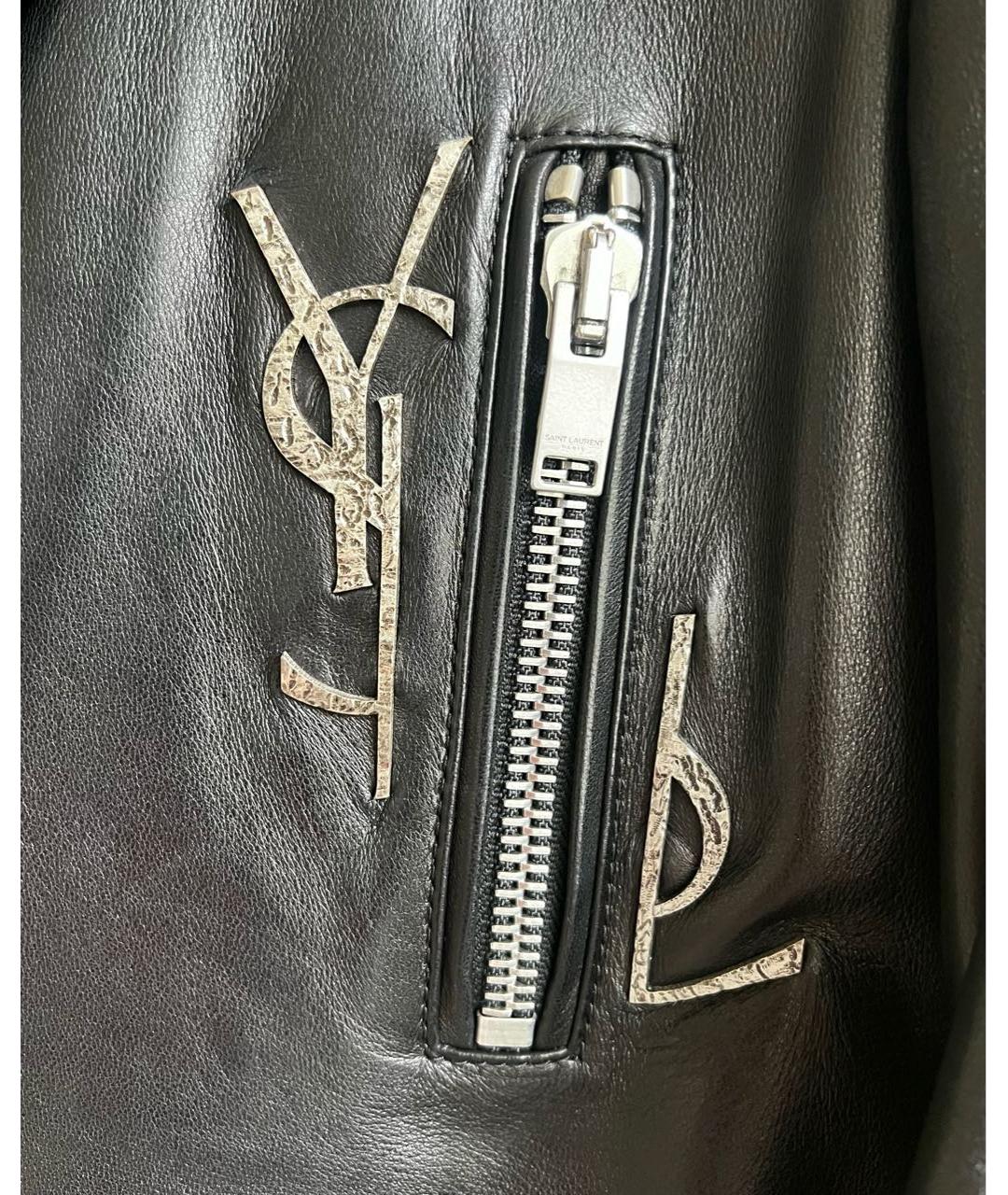 SAINT LAURENT Черная кожаная куртка, фото 8