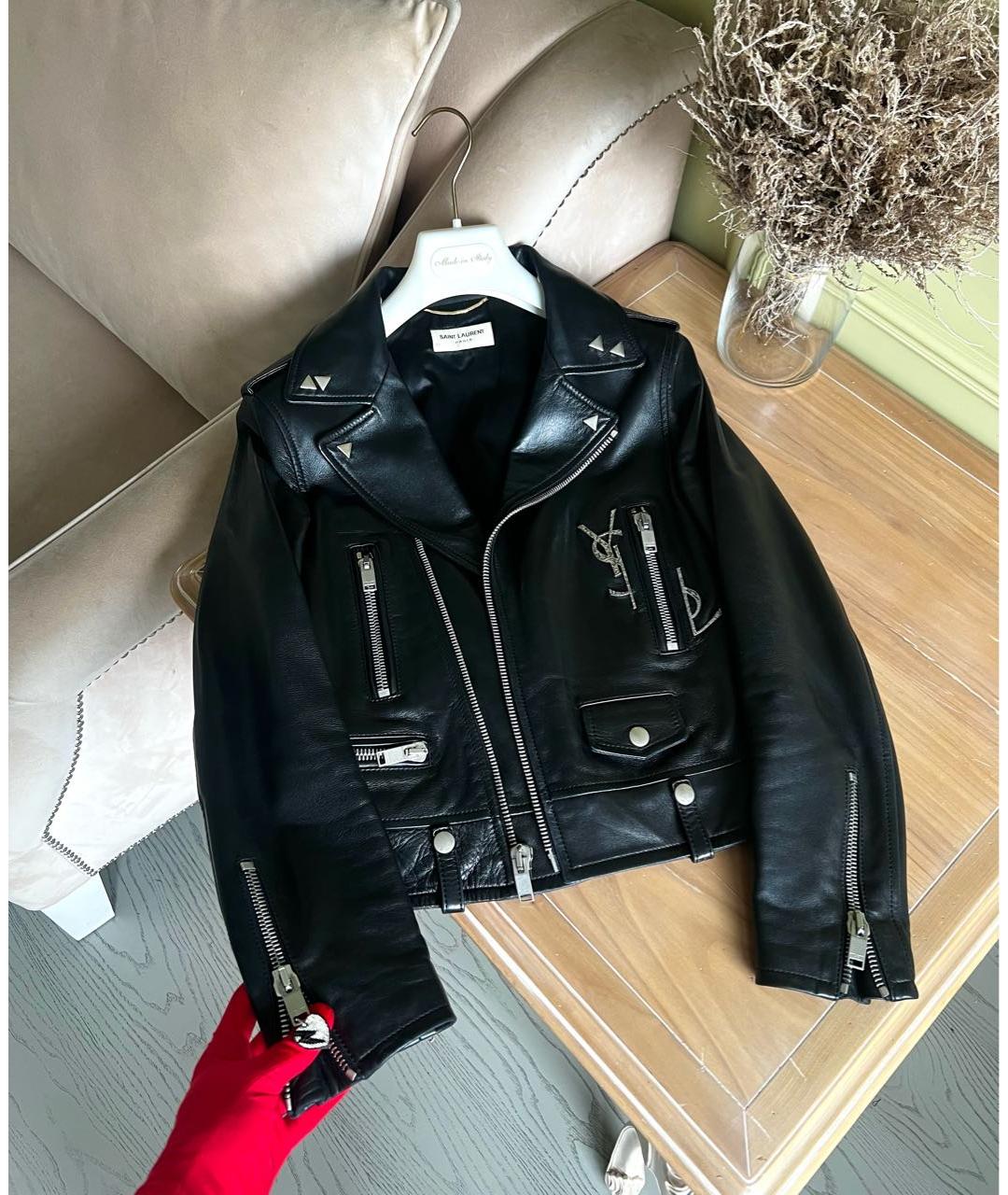 SAINT LAURENT Черная кожаная куртка, фото 7