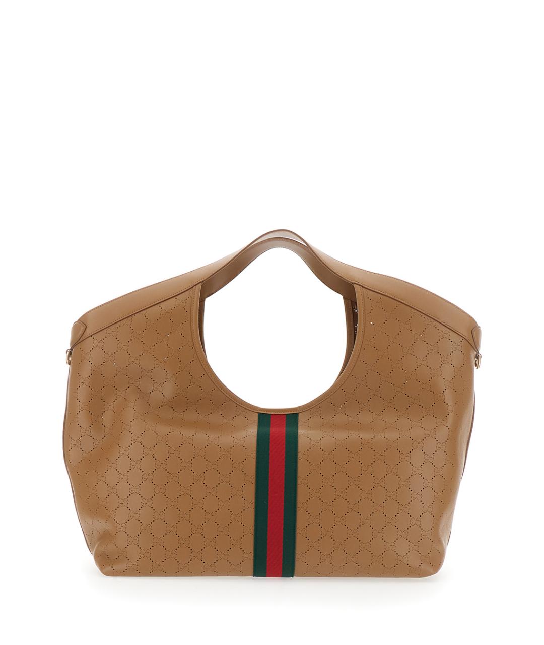 GUCCI Коричневая кожаная сумка тоут, фото 2